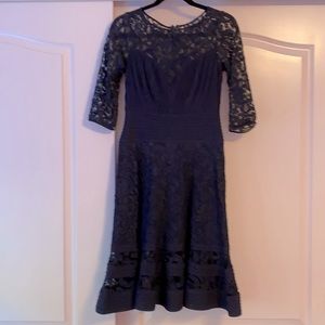 Navy Blue Tadashi Knit/Lace Dress